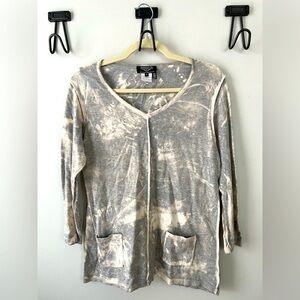 Angel Apparel, women’s small, gray and white tie-dye look lightweight sweater